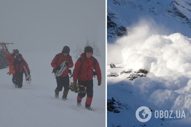 На Закарпатье снежная лавина накрыла группу туристов. Фото и детали ЧП