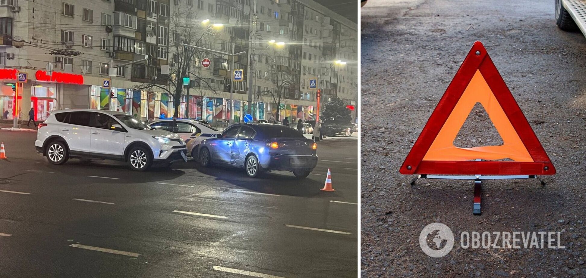 У центрі Києва зіткнулися Toyota та Mazda: деталі ДТП. Фото та відео