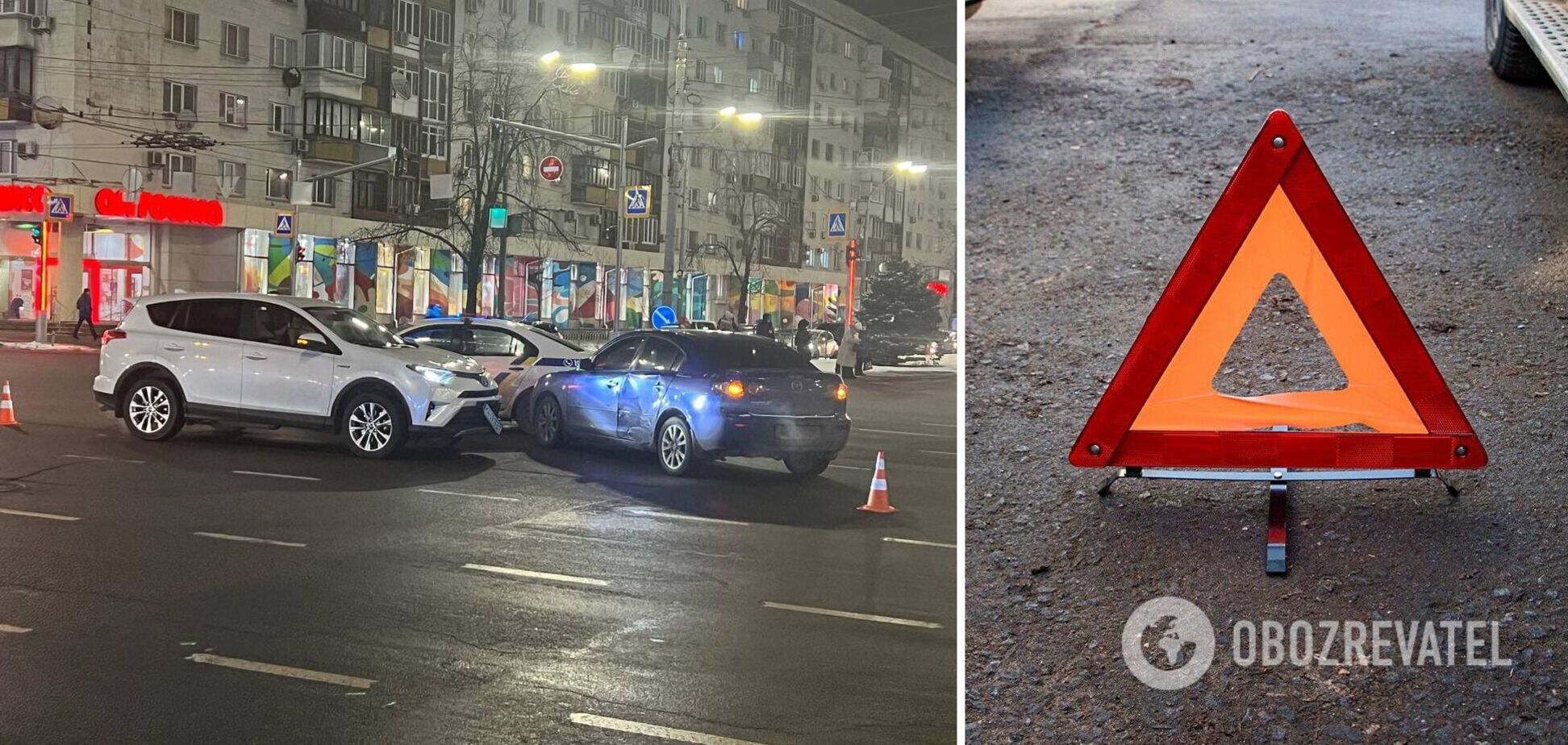 В центре Киева столкнулись Toyota и Mazda: детали ДТП. Фото и видео