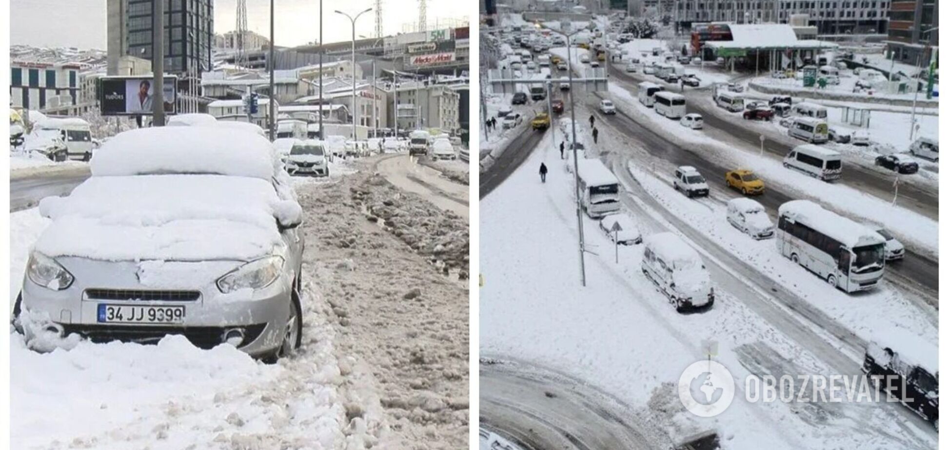 В Стамбуле продолжают бороться с последствиями мощного снегопада: из-за непогоды там застряли украинцы. Фото