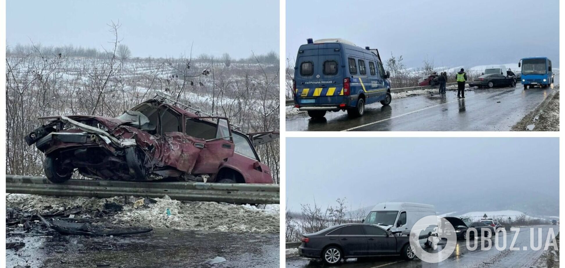 На Закарпатье произошло тройное ДТП, одна из машин вылетела в кювет: есть погибший. Фото