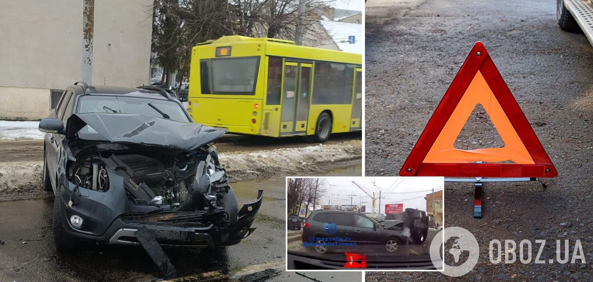 Во Львове микроавтобус с пассажирами протаранил три авто: много пострадавших. Видео