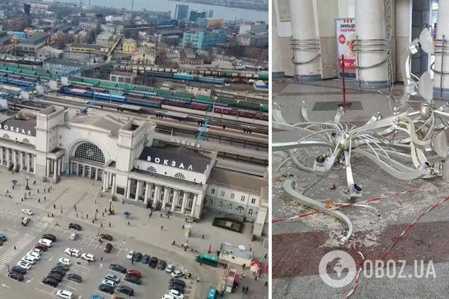 Оборвался трос: 'Укрзалізниця' прокомментировала ЧП на вокзале в Днепре. Фото