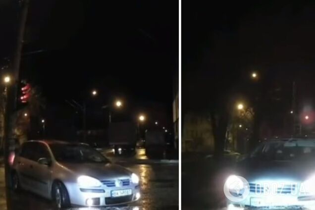 У Києві водій порушив ПДР та поплатився: авто в'їхало у стовп. Відео
