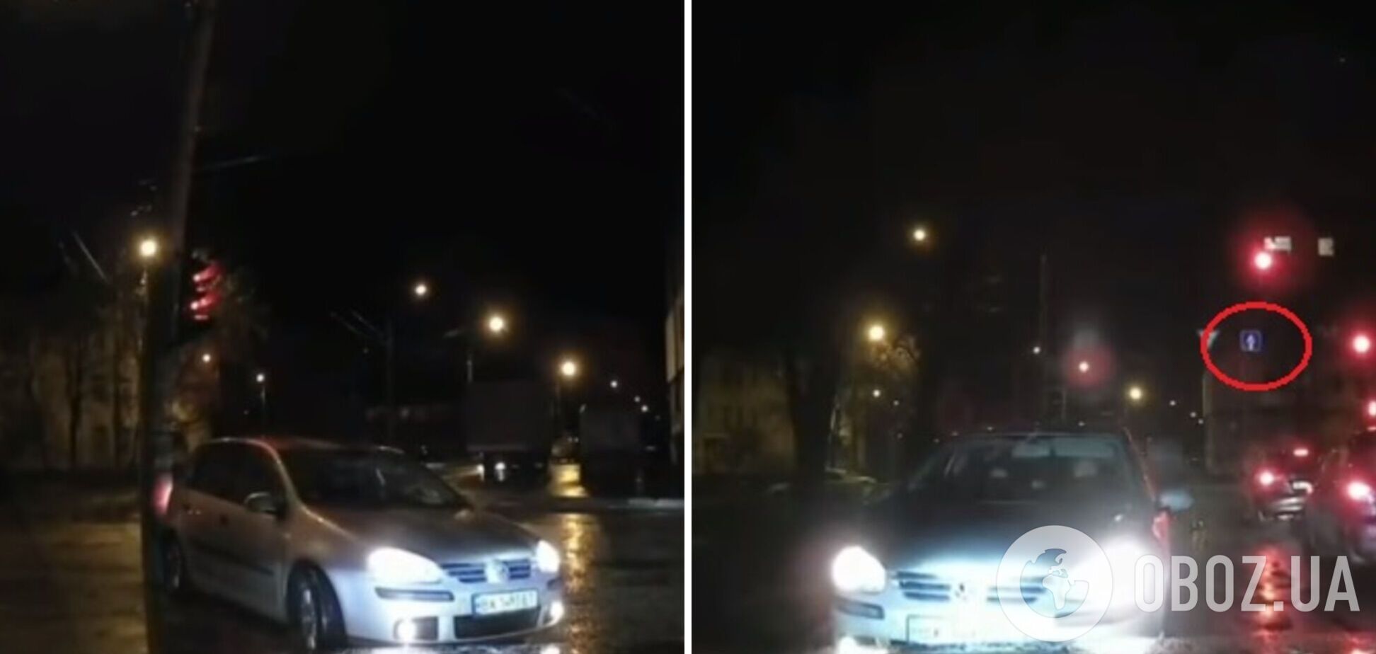 У Києві водій порушив ПДР та поплатився: авто в'їхало у стовп. Відео