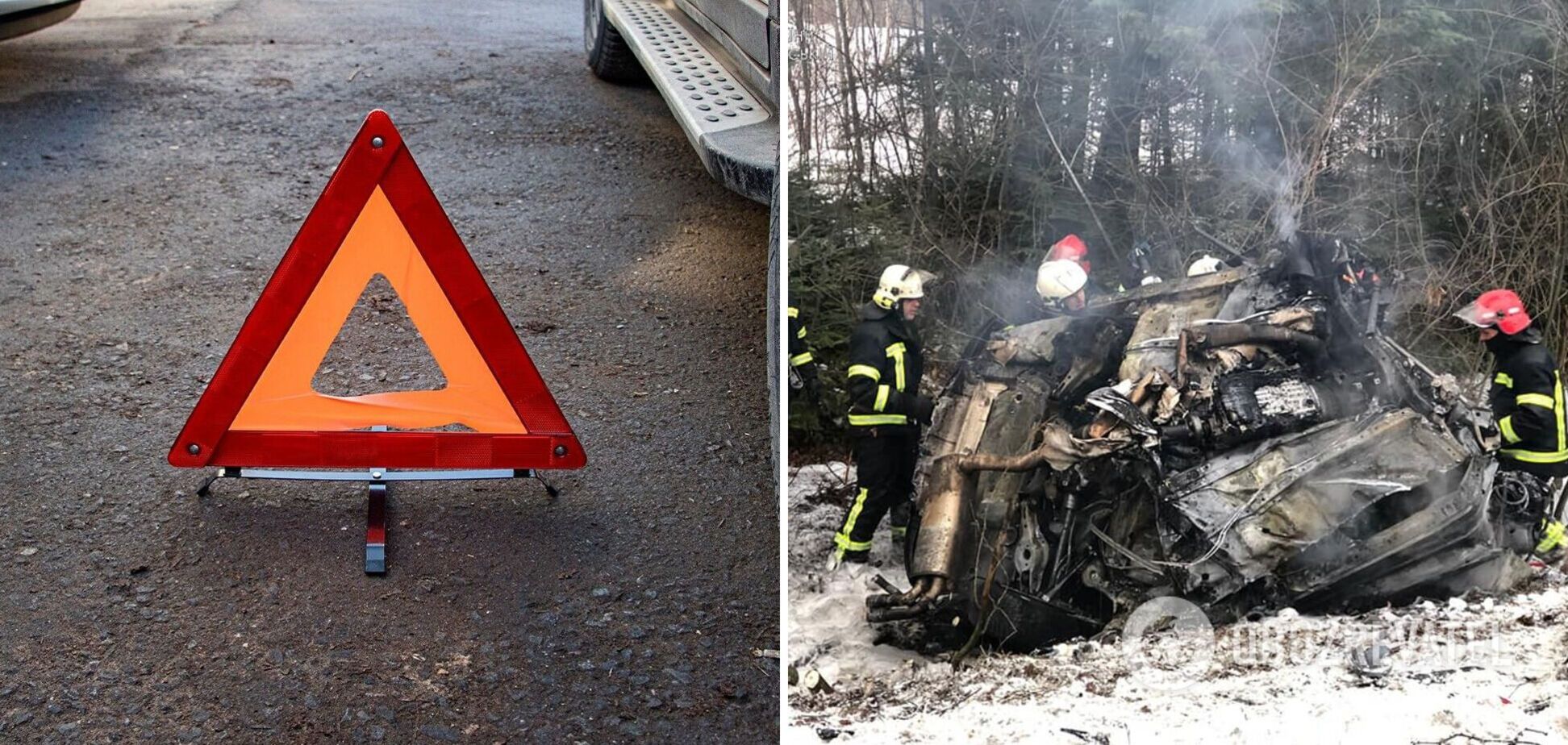 На Прикарпатье произошло тройное ДТП, одна из машин загорелась: есть погибший. Фото