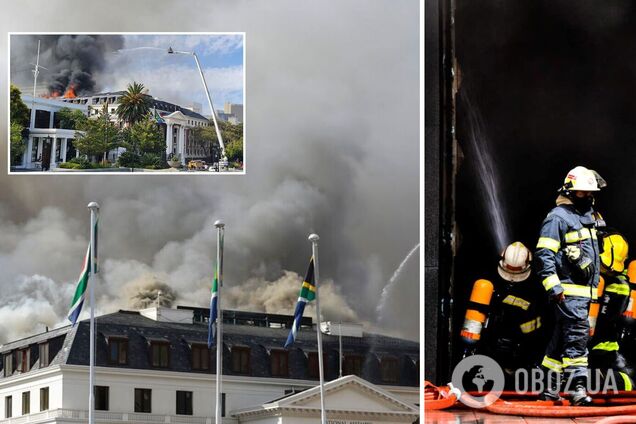 У будівлі парламенту ПАР знову спалахнула пожежа, загроза обвалення зросла. Фото і відео