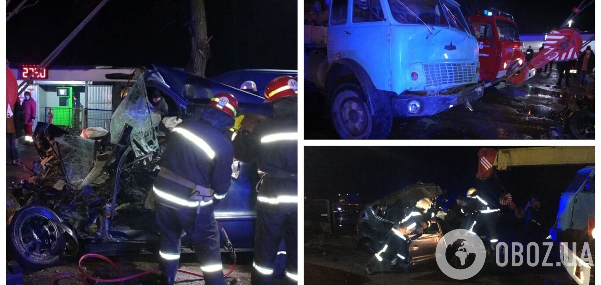 На Дніпропетровщині зіткнулися автокран та легковик, загинули двоє людей. Фото і відео