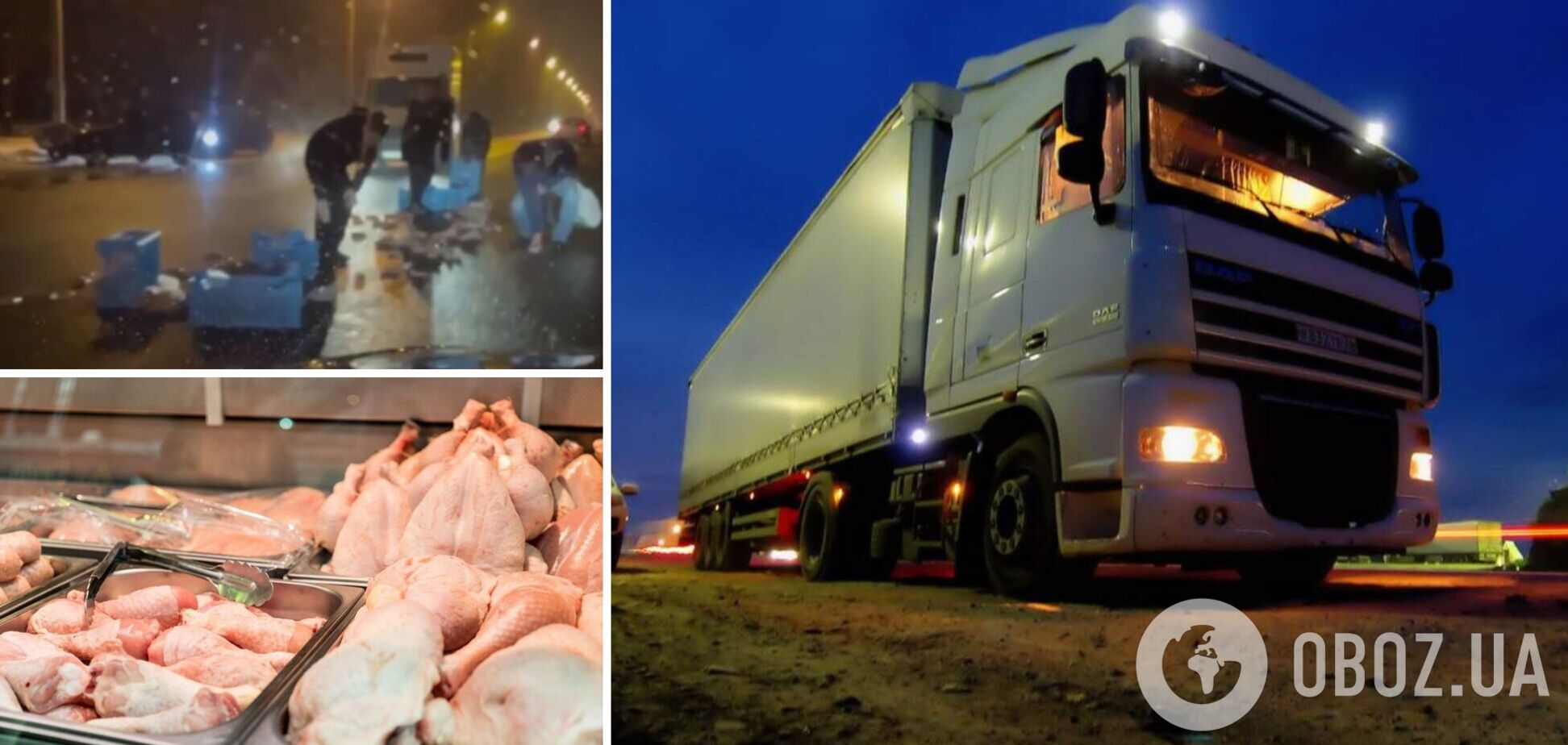 У Харкові з вантажівки на дорогу висипалося м'ясо: люди збирали його в пакети. Відео