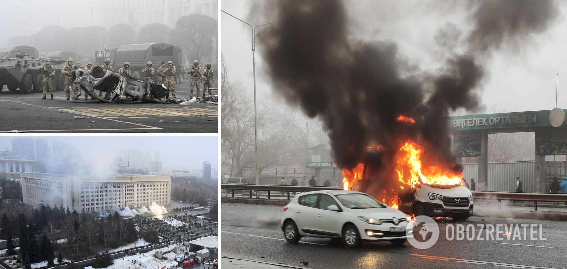 Спалені авто й розгромлені будівлі: як виглядає Алмати після масових протестів. Фоторепортаж
