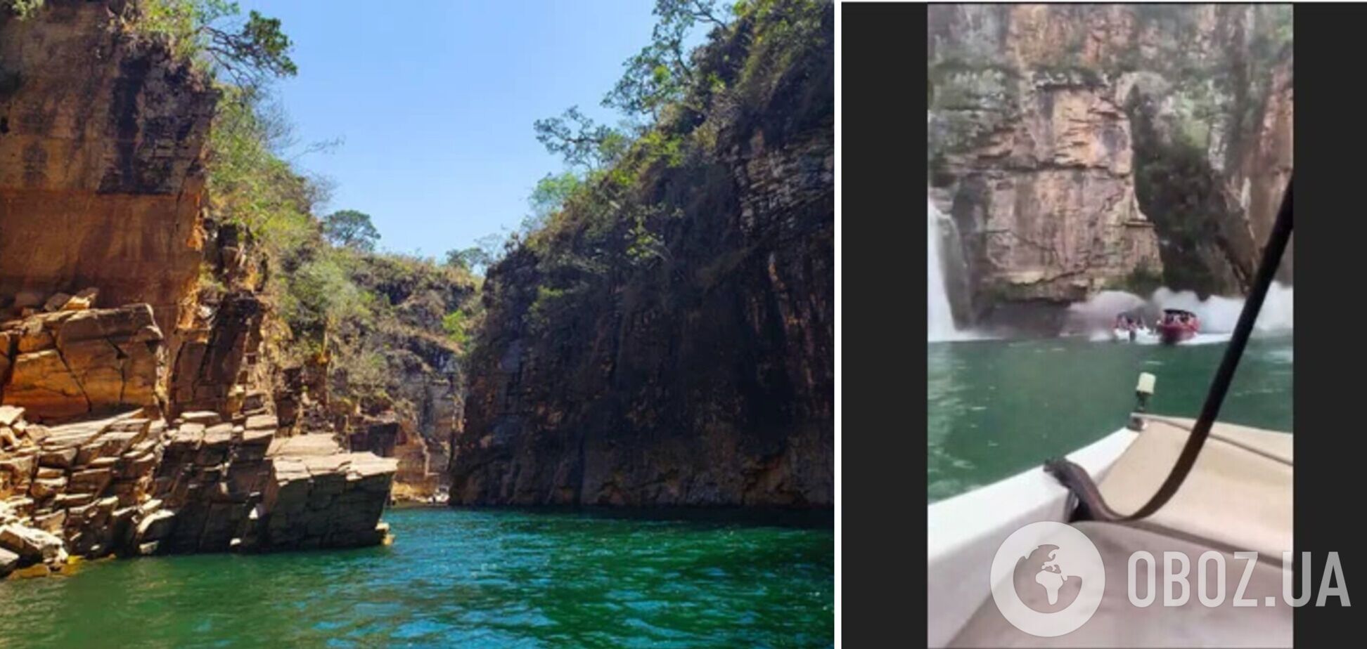 На озері Фурнаш у Бразилії скеля впала на човни з туристами