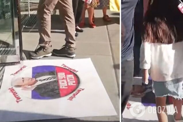 У Тбілісі маленька дівчинка потопталася по портрету Путіна і захопила мережу