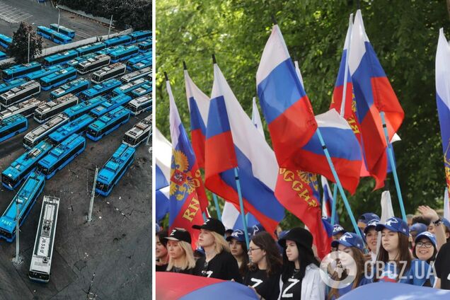 На митинг в Москве по случаю аннексии территорий Украины массовку свозили автобусами. Видео