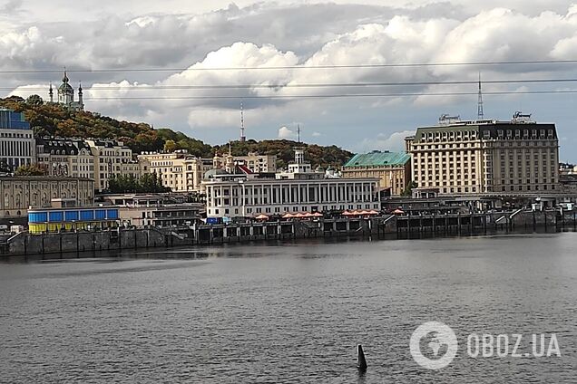 В пределах Киева в Днепре поднялась вода