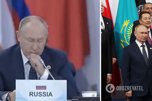 Подкашливал и прерывал выступление: Путин 'отличился' странным поведением на саммите в Астане. Видео
