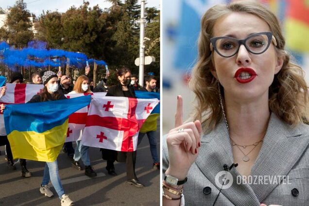 'Вместе преодолеем зло': украинцы поблагодарили грузин, которые красноречиво послали Собчак на три буквы
