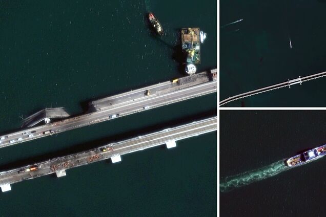 Нові аерофотознімки пошкодженого Кримського мосту