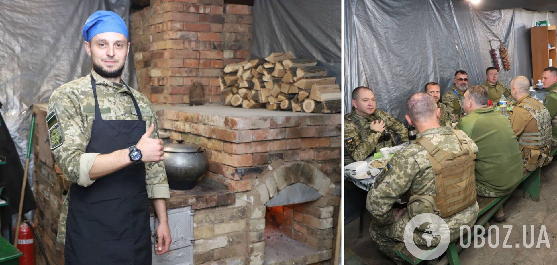 Защитники Украины на передовой собственноручно построили печь, на которой готовят еду. Фото