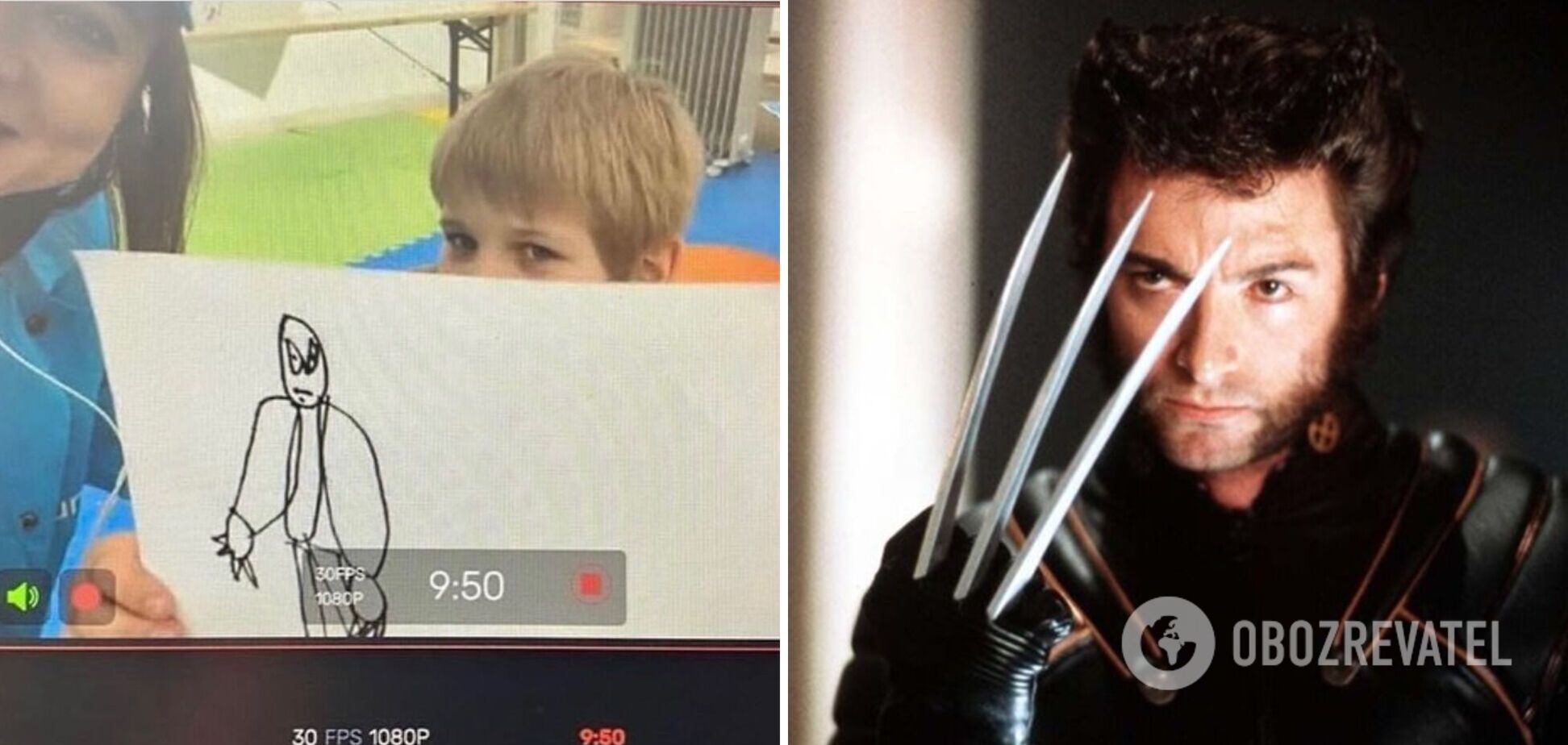 Г'ю Джекман показав милий подарунок від 7-річного одесита-біженця, з яким познайомився навесні. Фото