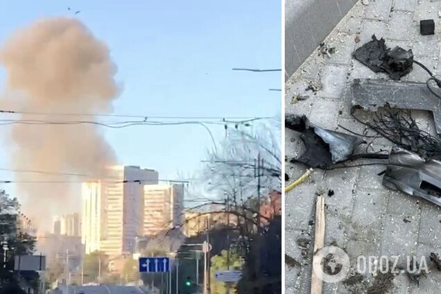 Момент попадания дрона-камикадзе в дом в Киеве зафиксировала нагрудная камера полицейского