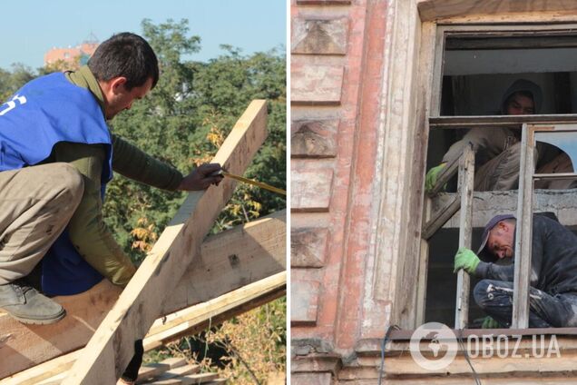 Нові дахи і вікна: у Дніпрі продовжують ремонтувати багатоквартирні будинки, постраждалі від ракетних обстрілів