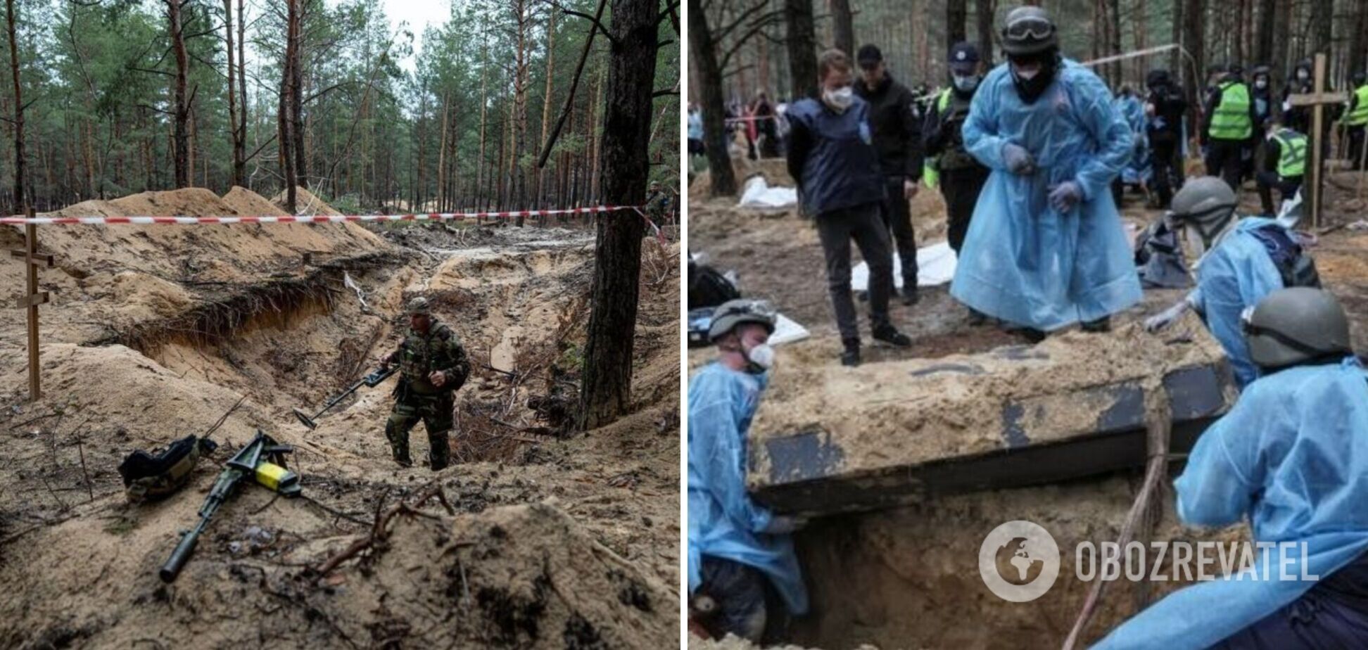 На звільненій від окупантів території Харківщини знайшли тіла сотень українців, вбитих загарбниками: серед них 19 дітей