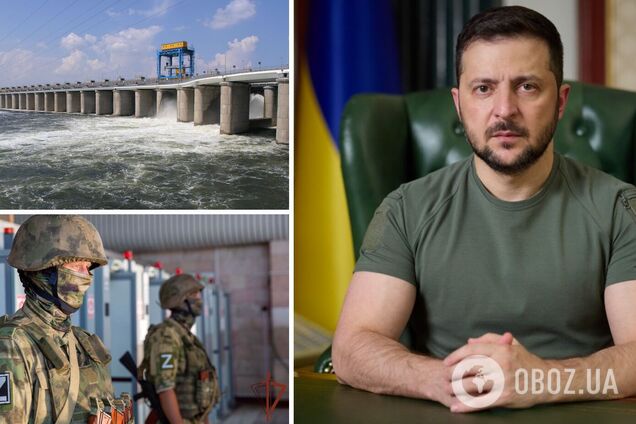 Зеленский заявил, что россияне заминировали дамбу и агрегаты Каховской ГЭС
