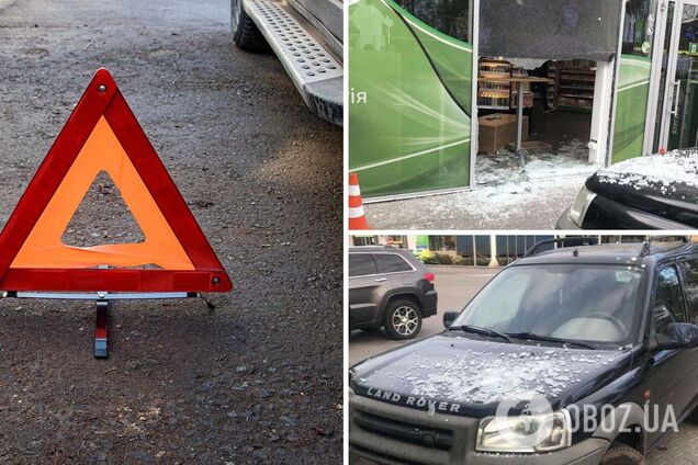 Позашляховик збив пішохода та в'їхав до магазину