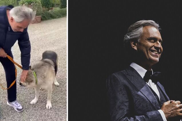 Андреа Бочеллі дав притулок псу з України