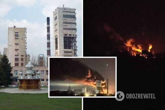 Возле оккупированного Луганска прогремел взрыв и вспыхнул сильный пожар на шахте. Фото