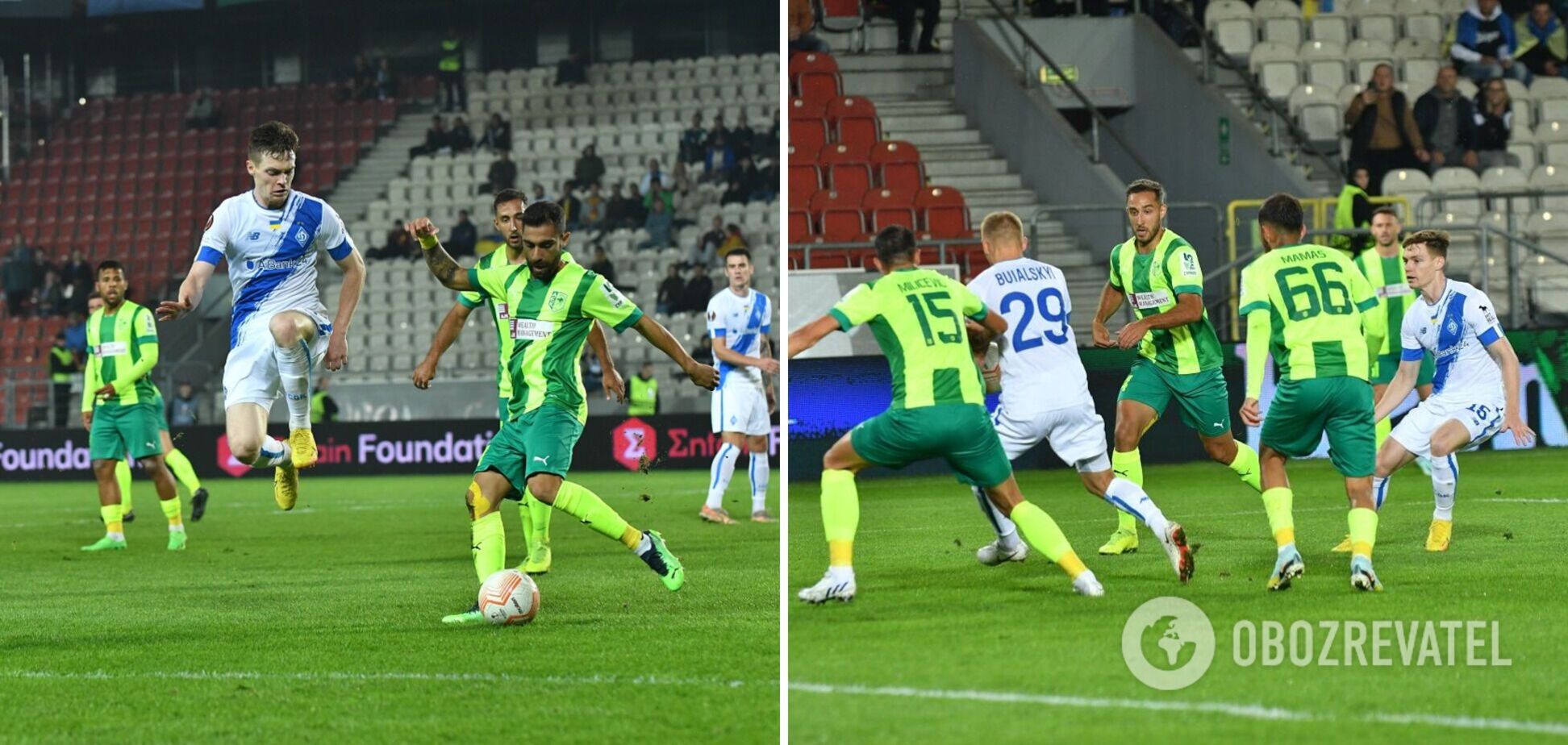 АЕК – 'Динамо': хронология и результат матча Лиги Европы с 6 голами