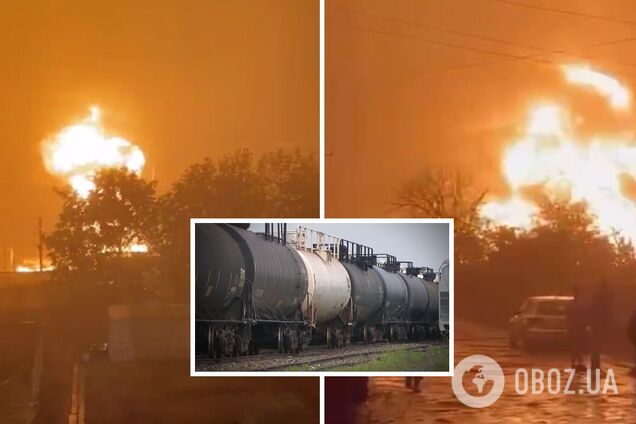 В оккупированном Шахтерске 'бавовна': 'курили' на вокзале в тот момент, когда оккупанты привезли туда поезд с топливом. Видео