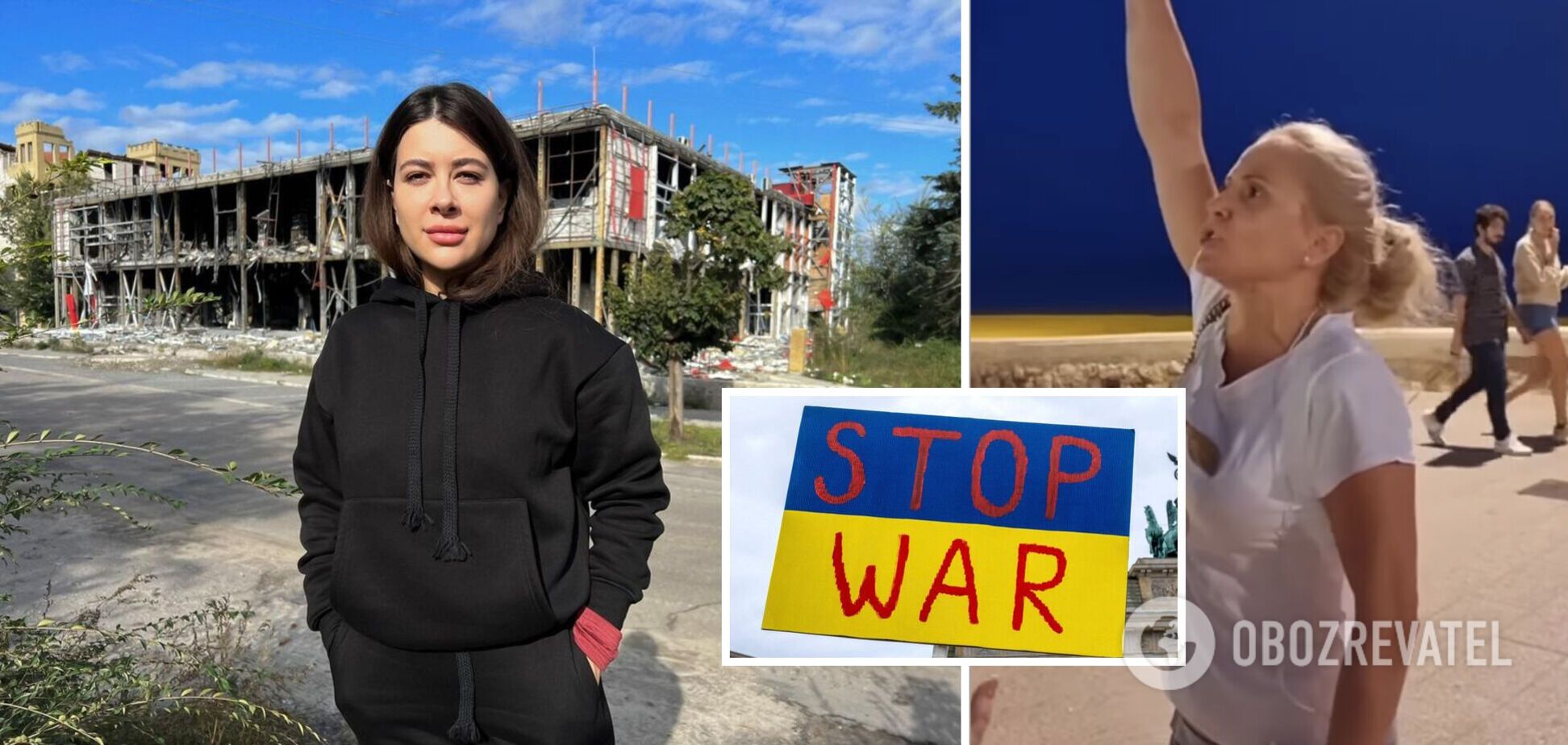 'Мало вам!' Рамина показала, как неадекватная россиянка в Испании пыталась сорвать антивоенный митинг украинцев. Видео