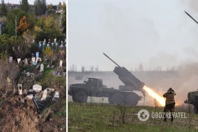 Окупанти обстріляли цвинтар у Бахмуті: на відео показали вирву між могил