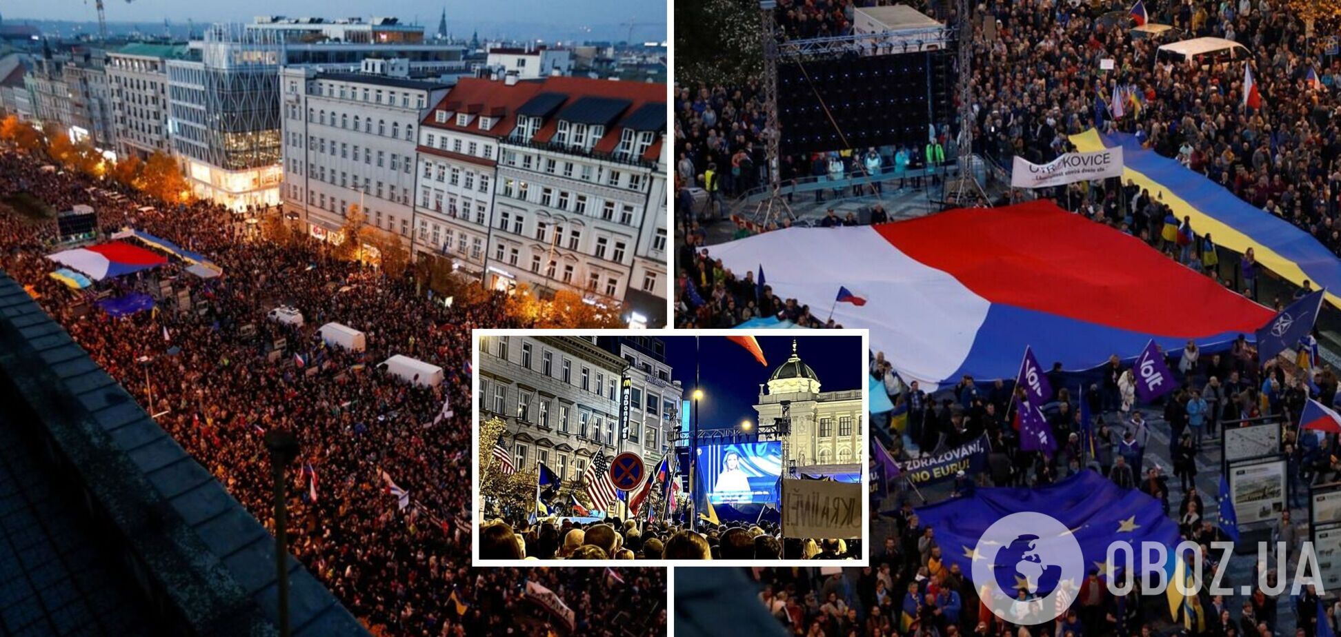 У Чехії пройшов масштабний мітинг на підтримку України: зібралися десятки тисяч людей. Фото