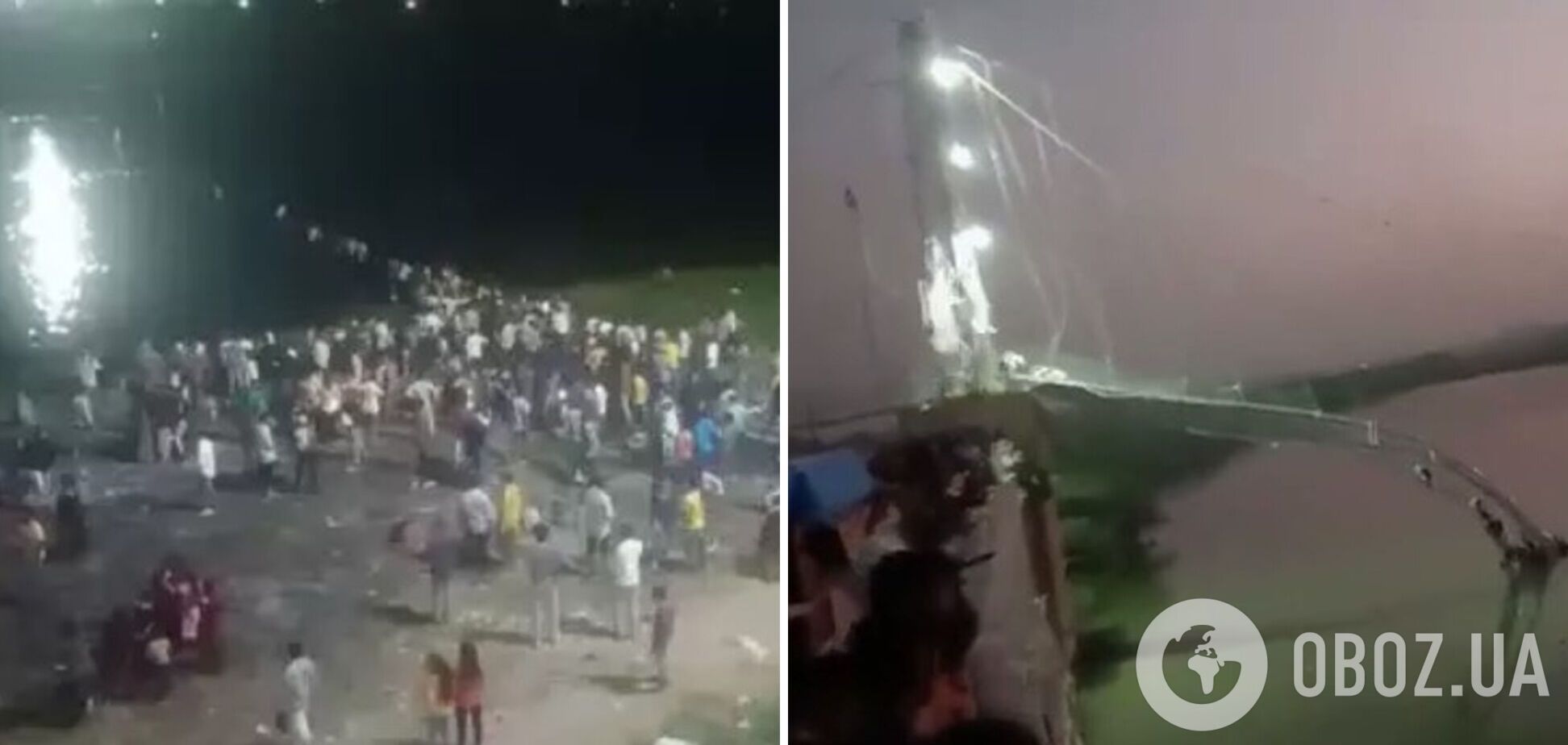 В Индии упал подвесной мост