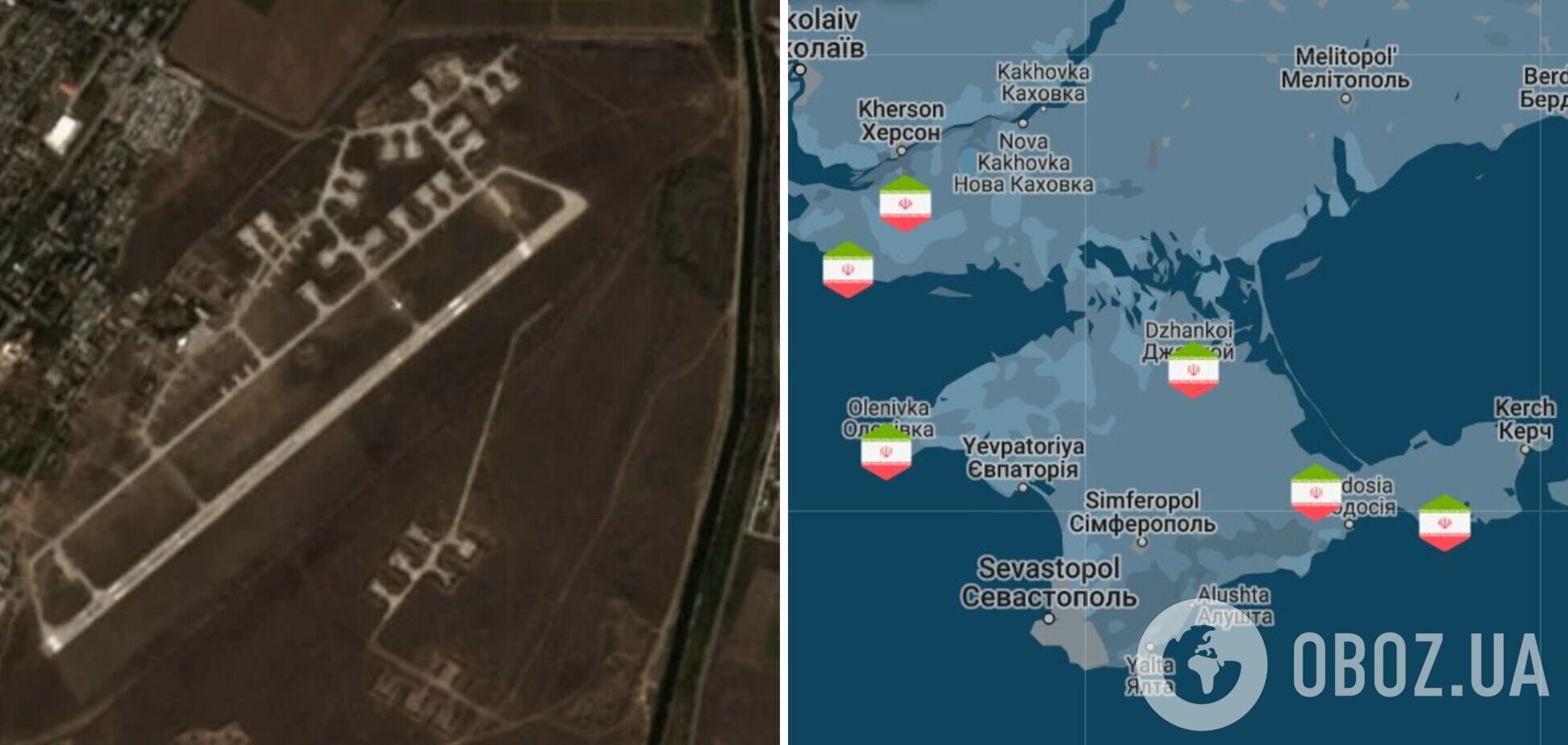 OSINT-дослідники виявили місце в окупованому Криму, звідки могли запускати іранські дрони в бік Одеси. Фото 