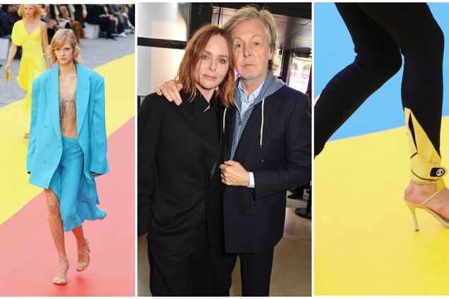 Дочь Пола Маккартни представила на Парижской неделе моды свою новую коллекцию в сине-желтых цветах. Фото