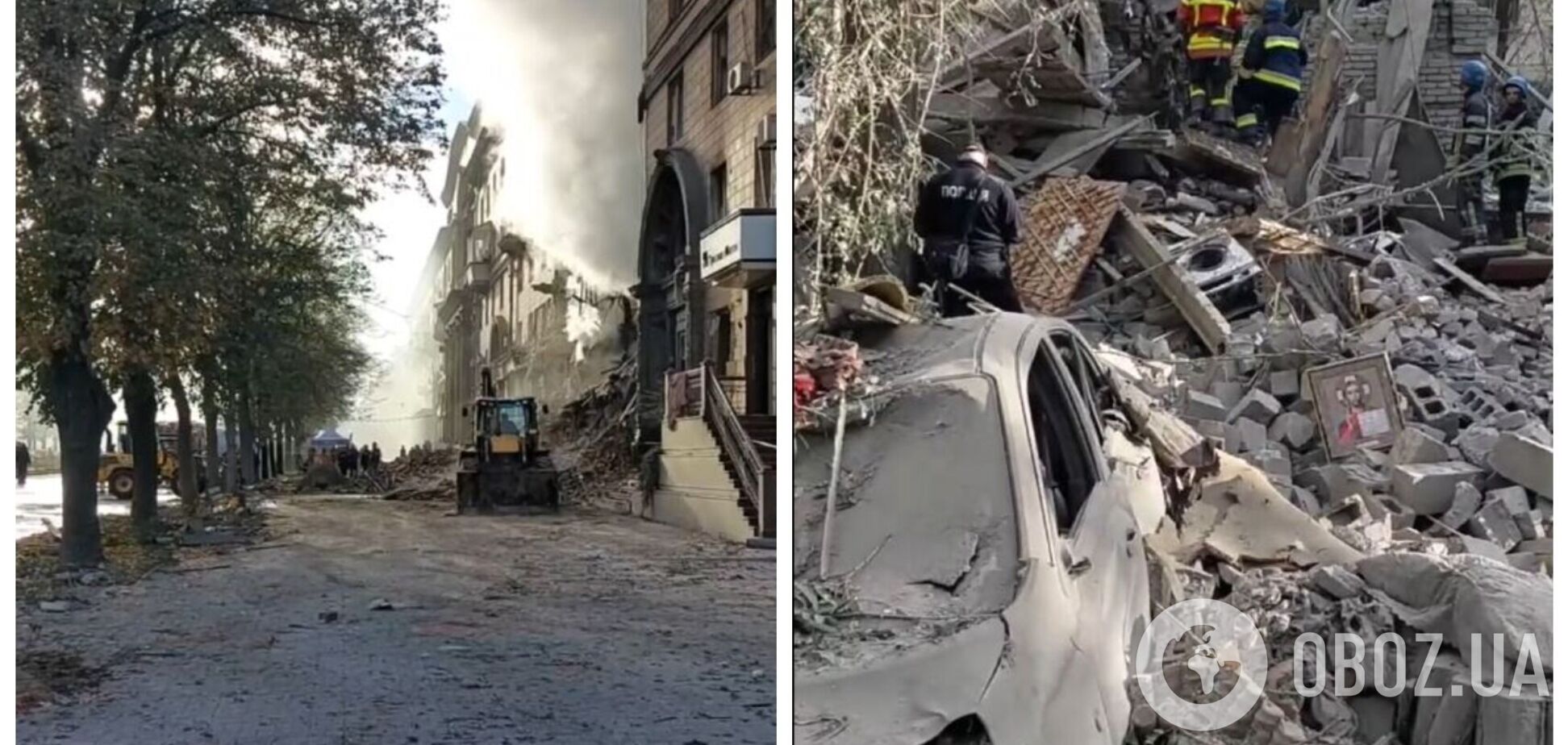 Під завалами залишаються люди: з'явилися нові кадри зруйнованого ракетним ударом РФ будинку в Запоріжжі