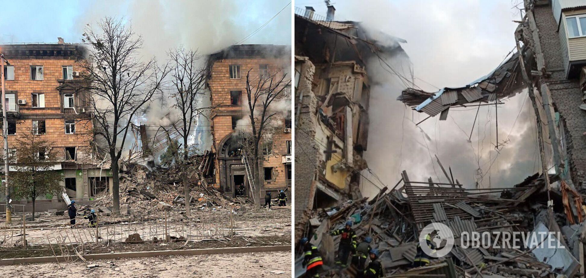 З-під завалів дістали ще два тіла: зросла кількість жертв ракетного удару РФ по будинках у Запоріжжі. Фото і відео 