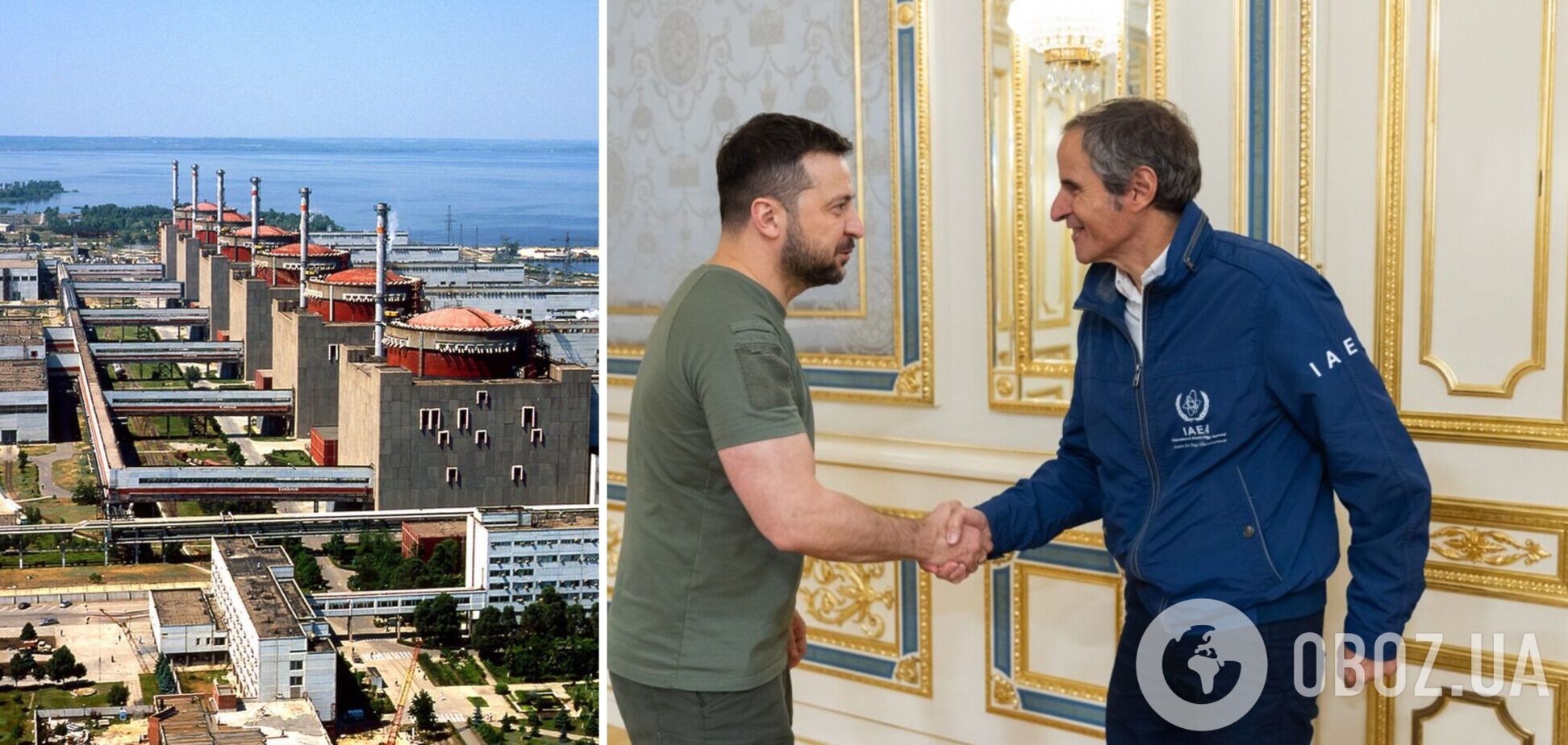 Гендиректор МАГАТЭ заявил, что Запорожская АЭС остается украинской, и пообещал вдвое увеличить миссию. Видео встречи с Зеленским