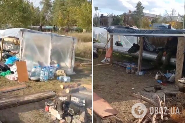 'Тепер бомжі': окупанти, які втекли з Лимана, живуть біля теплотраси в наметах. Відео