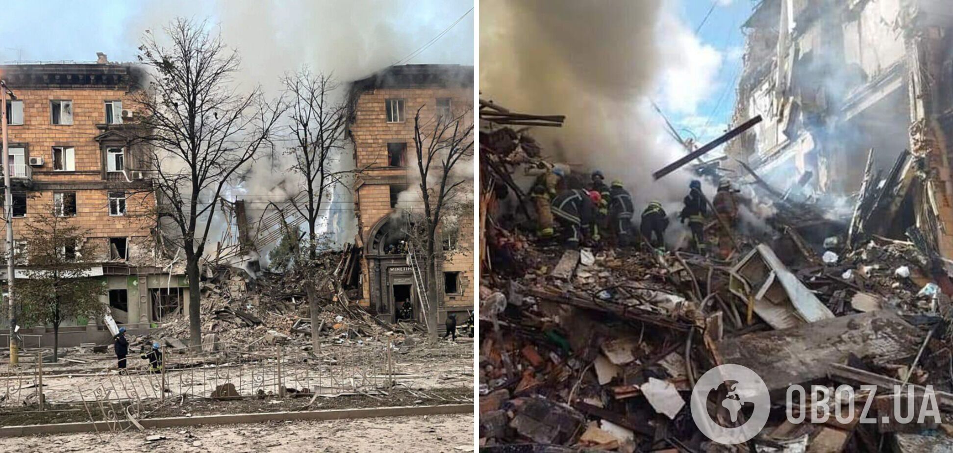 Число жертв ракетного удара РФ по домам в Запорожье возросло до 11: разбор завалов продолжается. Фото
