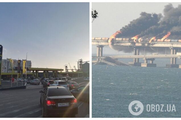 В России заявили о подрыве на Крымском мосту и признали обрушение пролетов: на АЗС начали собираться очереди. Фото и видео