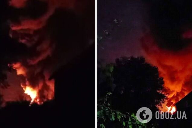 До Іловайська, який окуповано з 2014 року, дісталася 'бавовна': спалахнула масштабна пожежа. Відео