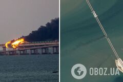 Как выглядит Крымский мост после 'бавовны': появились спутниковые фото и свежее видео