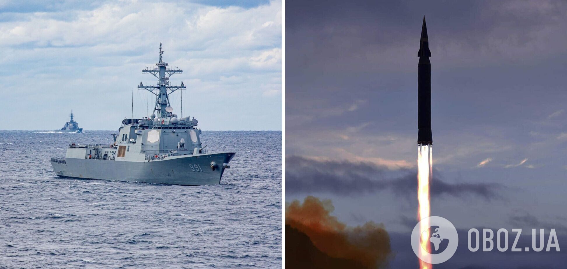 КНДР запустила две баллистические ракеты в сторону Японского моря, где США, Япония и Южная Корея проводили совместные учения