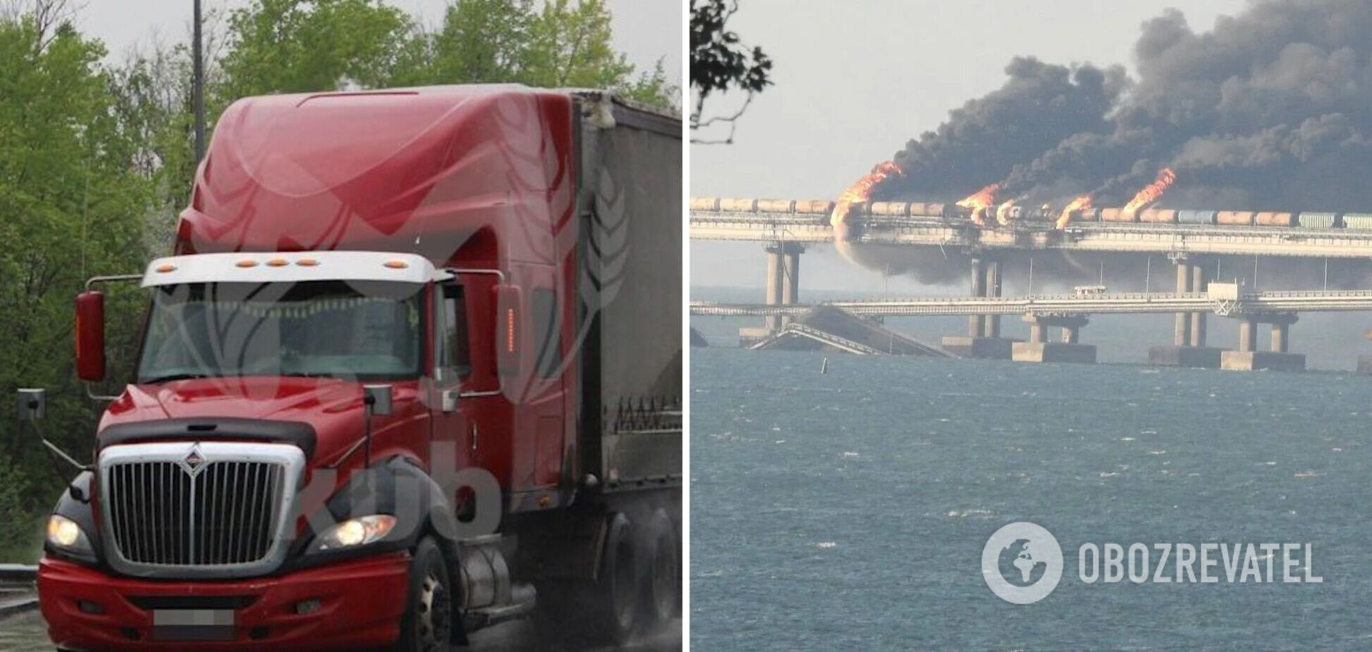 Пропагандисти кажуть, що була 'начинена' вибухівкою: нові деталі про вантажівку, яка нібито здетонувала на Кримському мосту