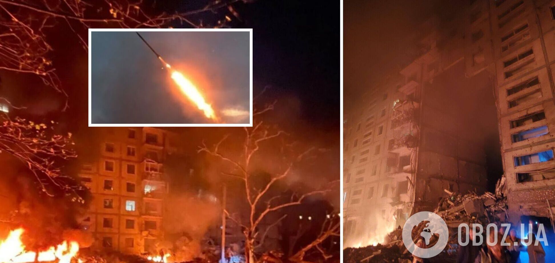 Вщент зруйнований під’їзд, під завалами шукають людей: з’явилися кадри наслідків ракетного удару по Запоріжжю