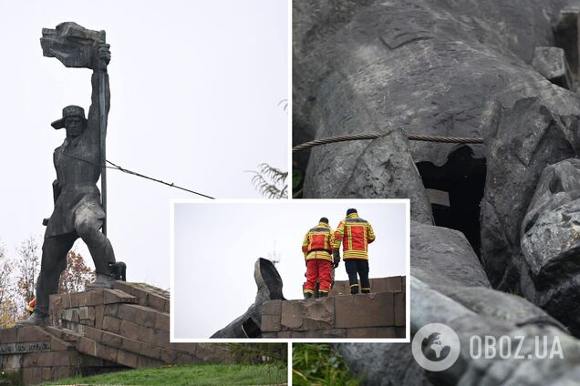 В Ужгороде демонтировали 19-тонный памятник советскому солдату. Фото